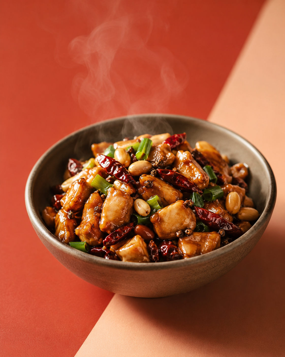 kung pao chicken in a bowl